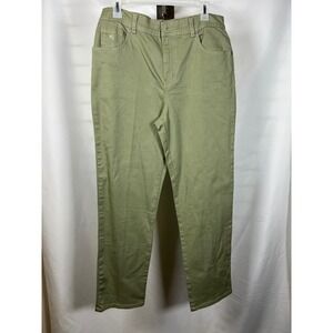 Gloria Vanderbilt Amanda High Rise Tapered Jeans Olive Green Womens Size 12